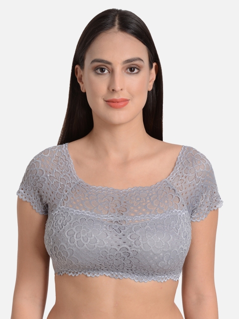 

mod & shy Grey Self Design Non-Wired Lightly Padded Bralette Bra MS134M