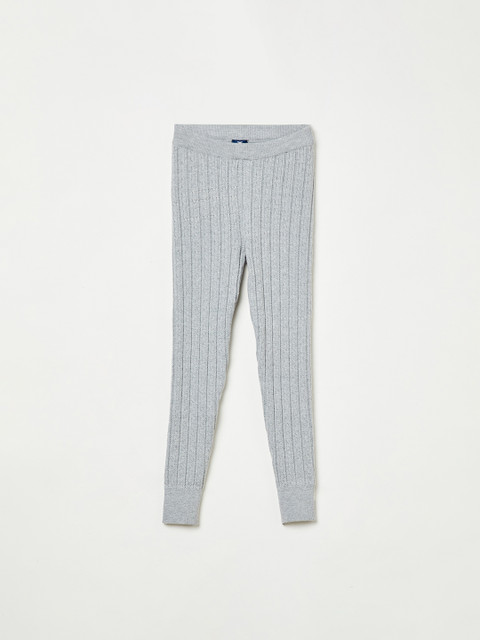 

Juniors by Lifestyle Girls Grey Melange Cable Knit Leggings