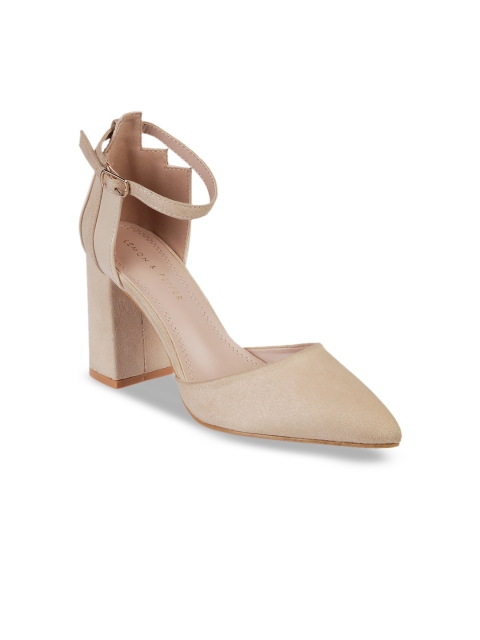 

LEMON & PEPPER Women Beige Solid Block Heels