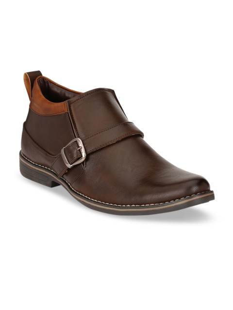 

Azzaro Black Men Brown Solid Formal Monks