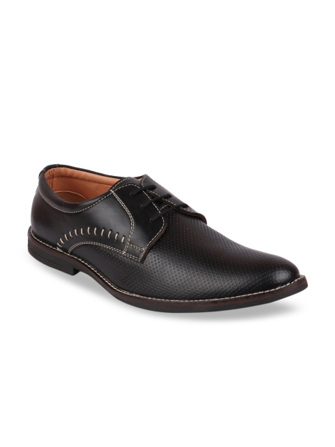 

FAUSTO Men Black Textured Formal Derbys