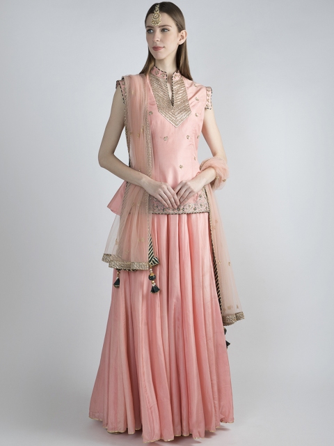 

Pernia Pop-Up Shop Pink Ready to Wear Lehenga & Blouse with Dupatta
