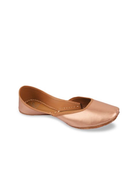 

Jutti Express Women Rose Gold -Toned Solid Canvas Mojaris