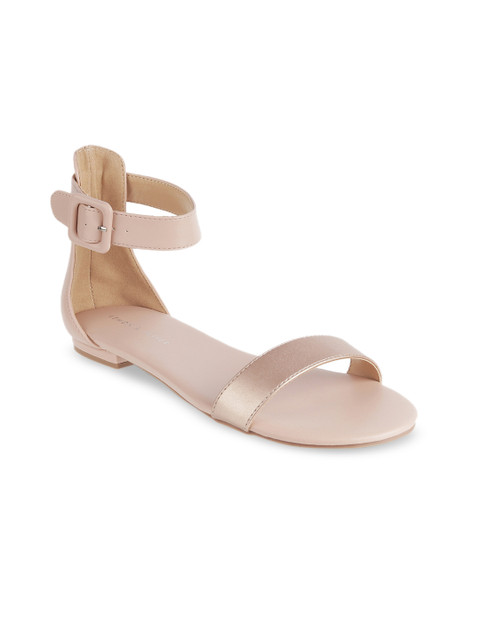 

LEMON & PEPPER Women Pink Solid Open Toe Flats