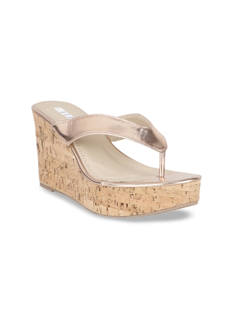 

ELLE Women Gold-Toned Solid Sandals