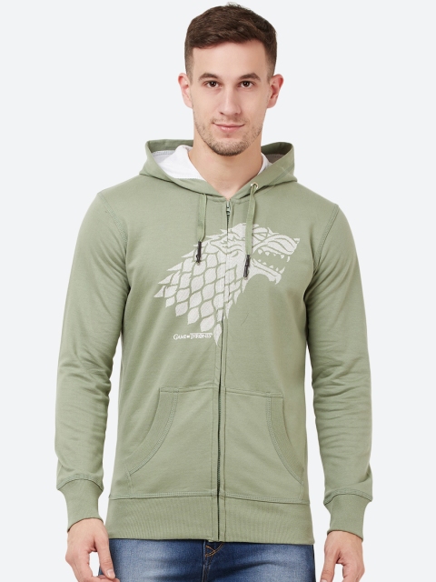 

Free Authority Game Of Thrones Print Green Zipper Hoodie for Men