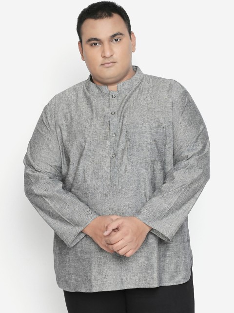 

Vivids India Men Grey Solid Straight Kurta