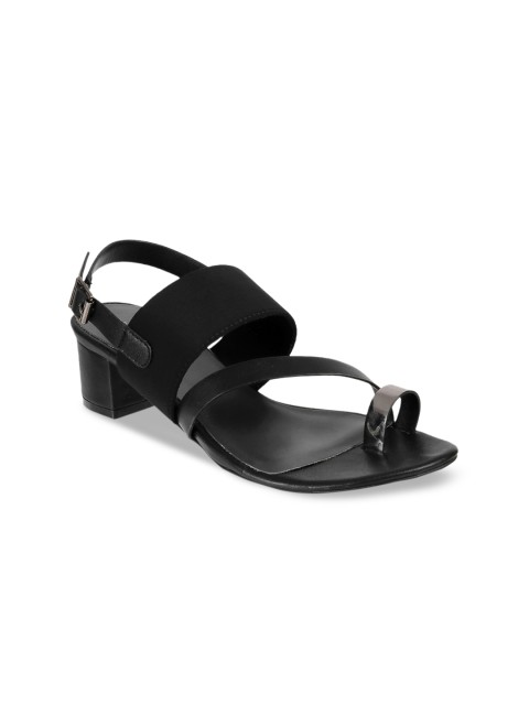 

LEMON & PEPPER Women Black Solid Sandals