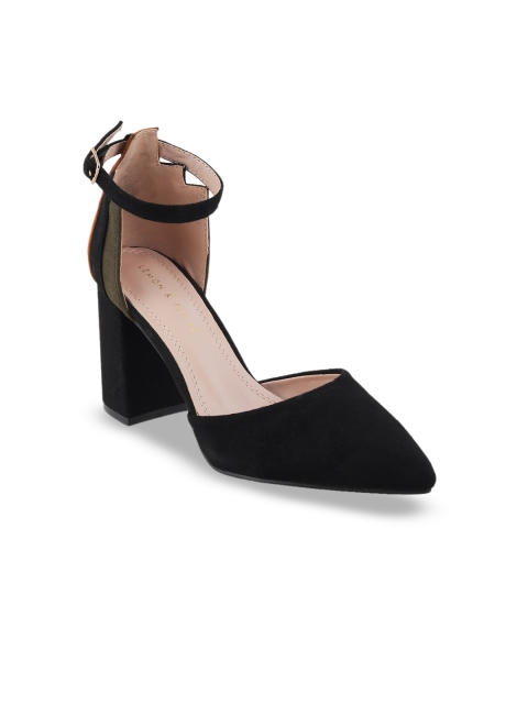 

LEMON & PEPPER Women Black Solid Pumps