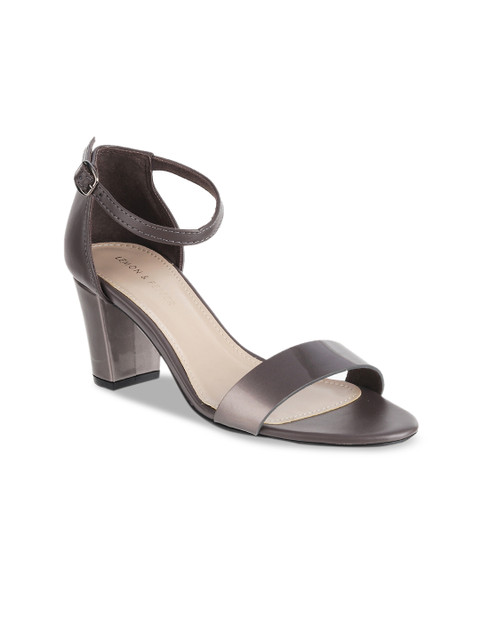 

LEMON & PEPPER Women Grey Solid Block Heels