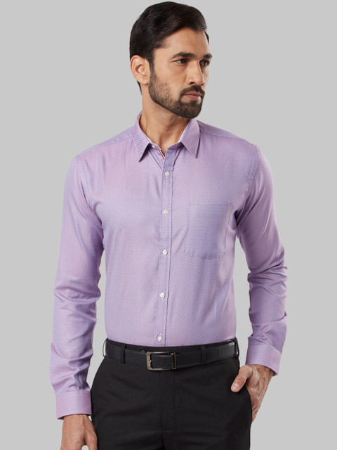 

Next Look Men Red & Purple Slim Fit Self Design Formal Shirt