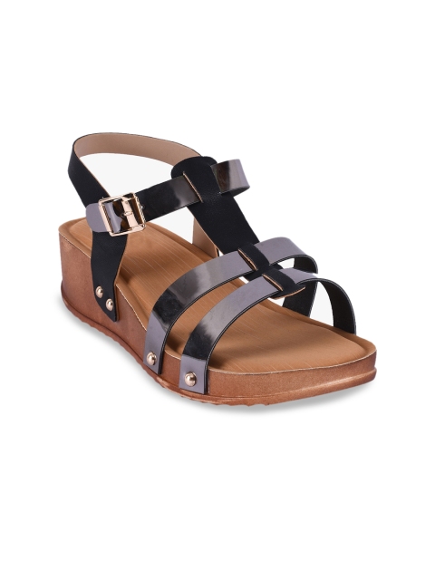 

BuckleUp Women Gunmetal-Toned Solid Heels, Metallic