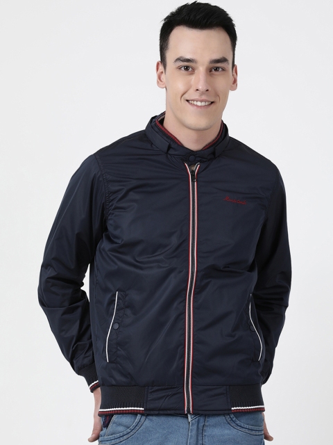 

Monte Carlo Men Navy Blue Solid Bomber Jacket