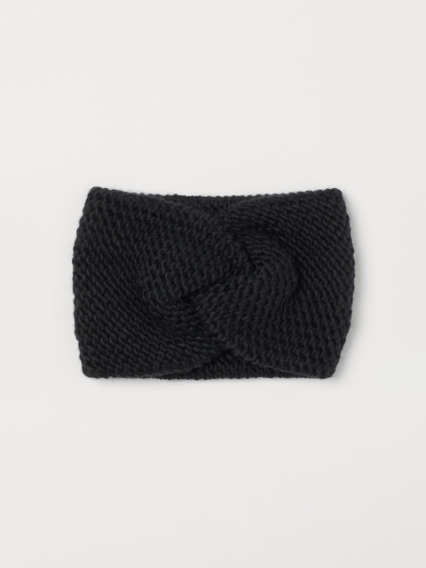 

H&M Women Black Solid Knitted Headband