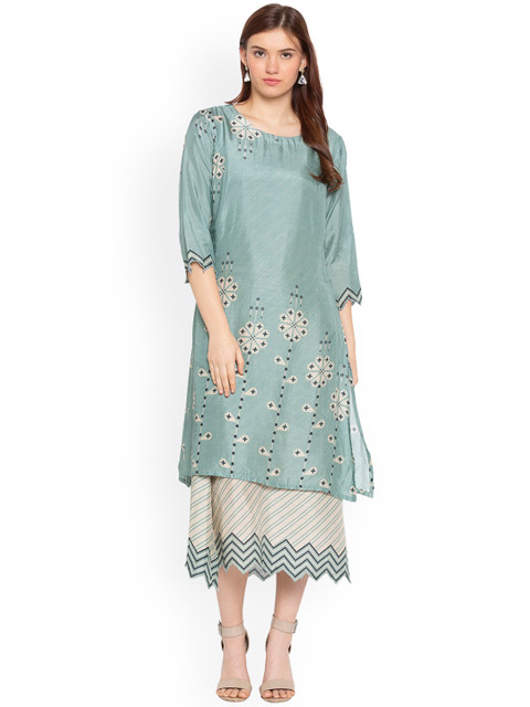 

Pernia Pop-Up Shop By SOUP BY SOUGAT PAUL Women Sea Green Printed A-Line Dress