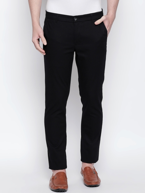 

Basics Men Black Tapered Fit Solid Regular Trousers