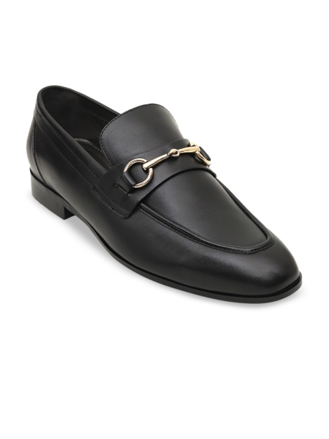 

ROSSO BRUNELLO Men Black Solid Leather Formal Loafers