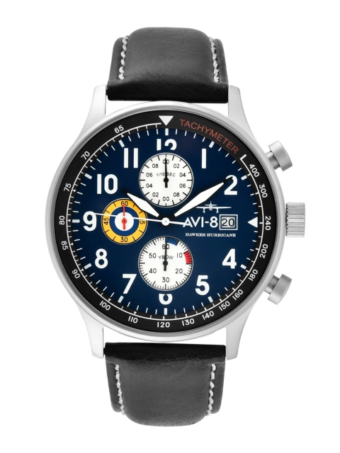 

AVI-8 Men Blue Leather Analogue Watch AV-4011-0I