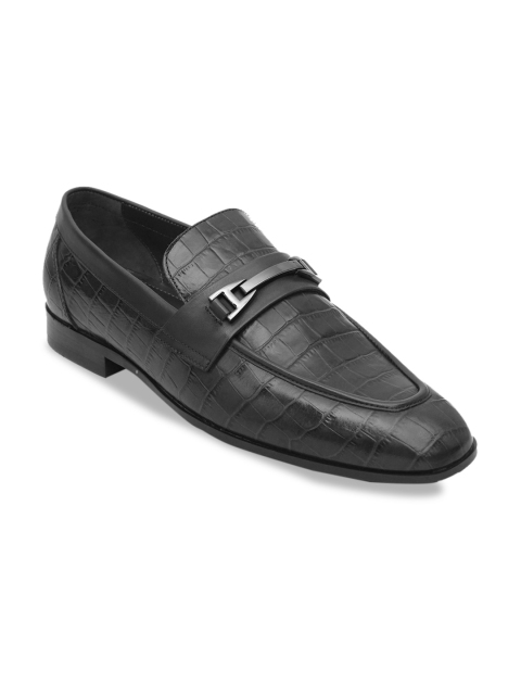

ROSSO BRUNELLO Men Black Textured Leather Formal Loafers