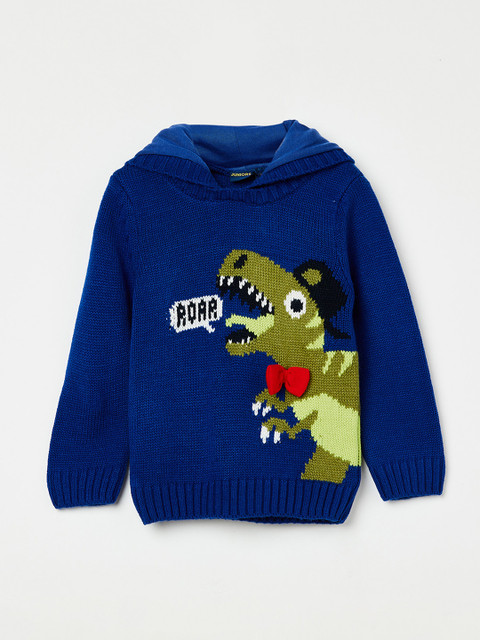 

Juniors by Lifestyle Boys Blue Self Design Pullover Sweater