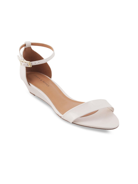 

LEMON & PEPPER Women White Solid Sandals