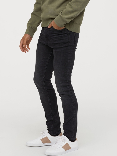 

H&M Men Black Solid Skinny Jeans