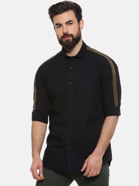

Campus Sutra Men Black Regular Fit Solid Casual Shirt