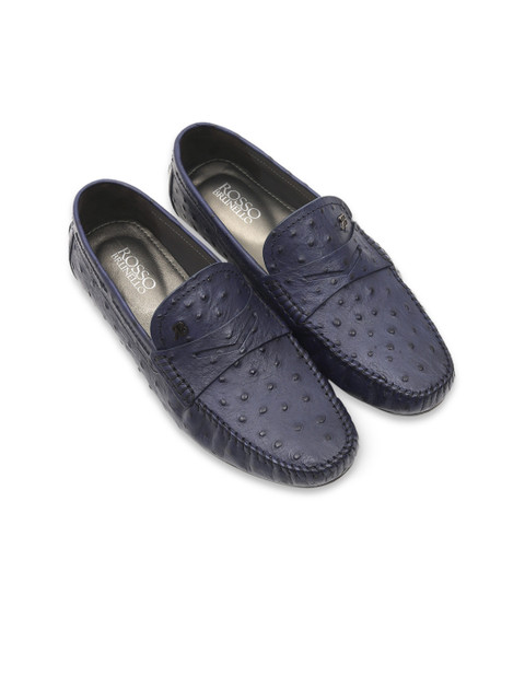 

ROSSO BRUNELLO Men Blue Textured Leather Formal Loafers