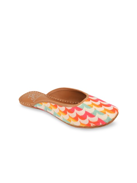 

Jutti Express Women Multicoloured Woven Design Canvas Mojaris, Multi