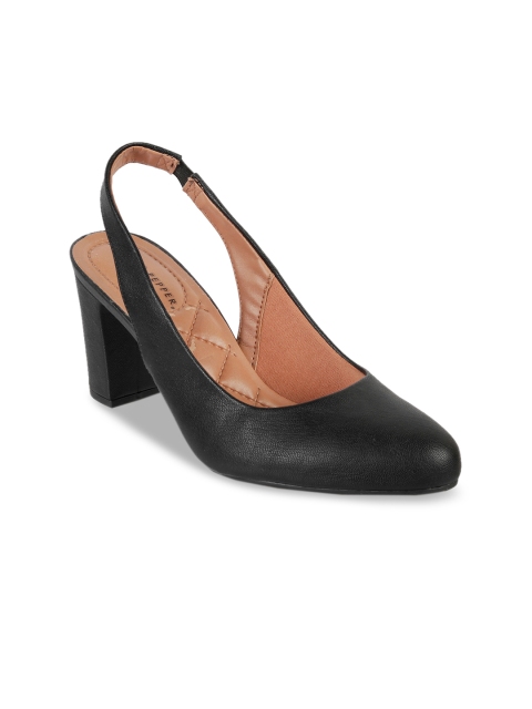 

LEMON & PEPPER Women Black Solid Pumps