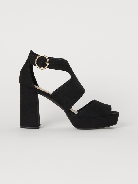 

H&M Women Black Solid Platform Sandals