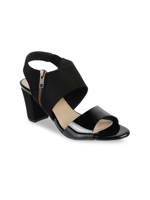 

LEMON & PEPPER Women Black Solid Sandals