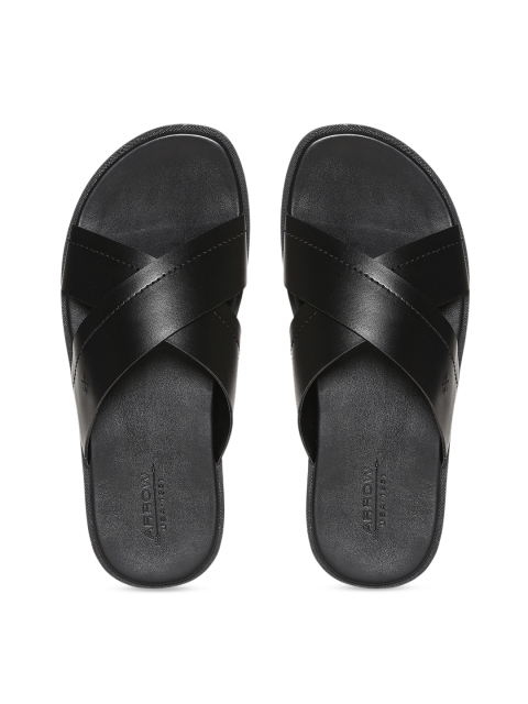 

Arrow Men Black Leather Comfort Sandals