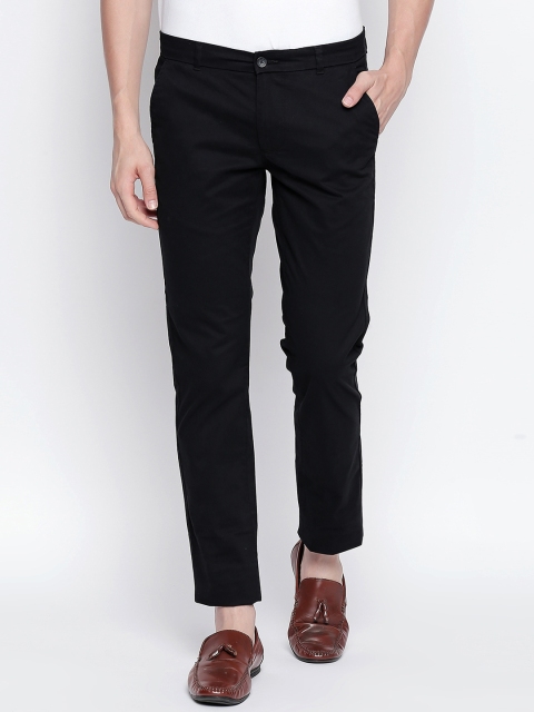 

Basics Men Black Tapered Fit Solid Regular Trousers