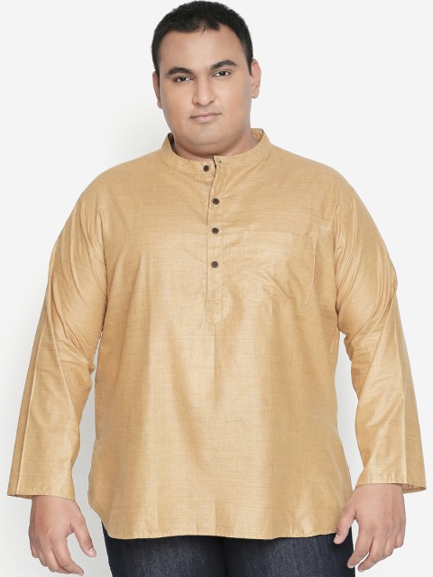 

Vivids India Men Beige Solid Straight Kurta