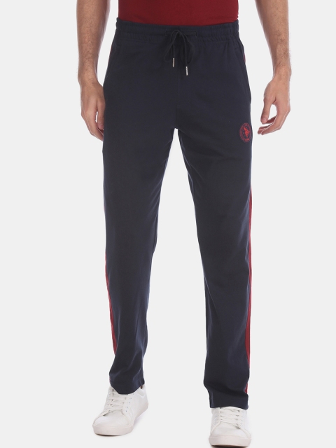 

U.S. Polo Assn. Men Navy Blue Solid Knitted Track Pants