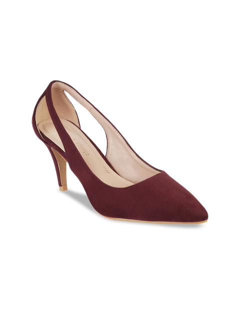 

LEMON & PEPPER Women Burgundy Solid Pumps