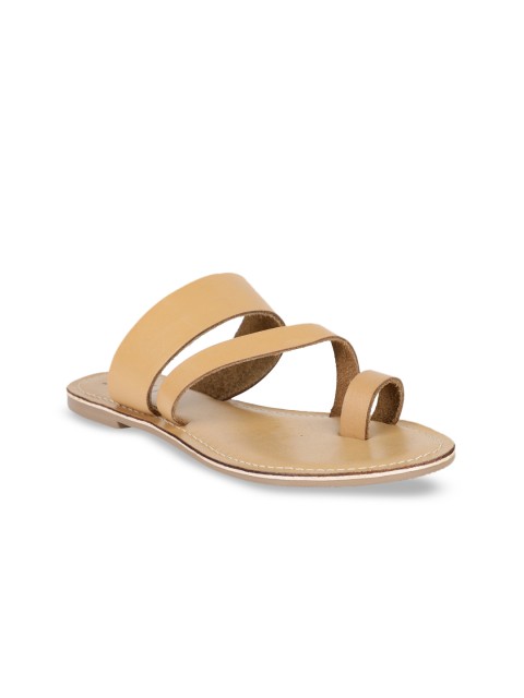 

ELLE Women Brown Solid Open Toe Flats
