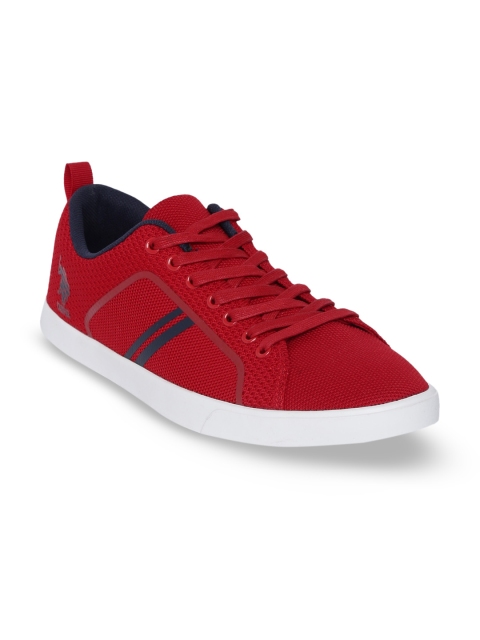 

U.S. Polo Assn. Men Red & Navy Blue Striped Sneakers