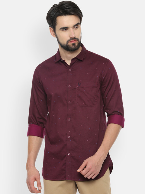 

Allen Solly Men Maroon Printed Sport Slim Fit Casual Shirt