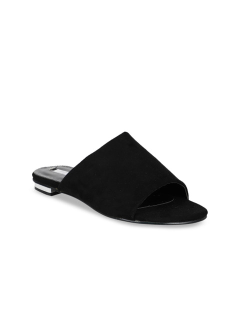 

ELLE Women Black Solid Open Toe Flats