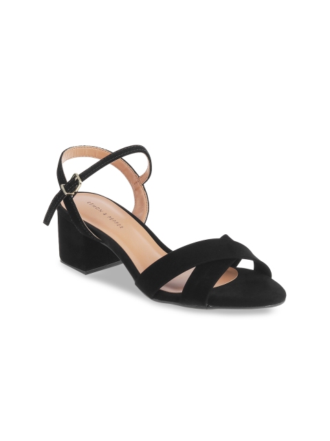 

LEMON & PEPPER Women Black Solid Block Heels