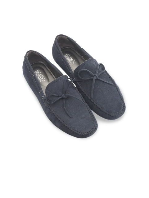 

ROSSO BRUNELLO Men Blue Solid Formal Loafers