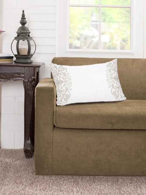 

MASPAR White Single Embroidered Rectangle Cushion Covers