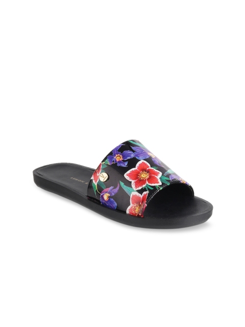 

LEMON & PEPPER Women Black Printed Open Toe Flats