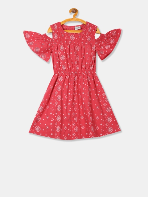 

Cherokee Girls Red Printed Fit and Flare Dress