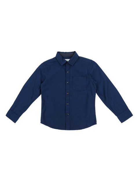 

Pantaloons Junior Boys Blue Regular Fit Solid Casual Shirt