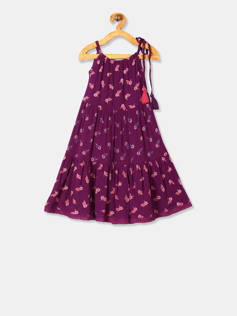 

Cherokee Girls Purple Printed A-Line Dress