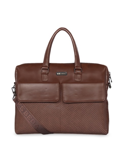 

ESBEDA Unisex Brown Textured Laptop Bag