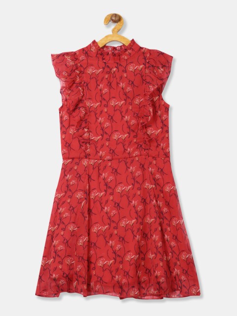 

Cherokee Girls Red Printed Fit and Flare Dress